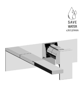 VITA DUE 35548A - Contemporary style 2 hole wall-mounted metal washbasin tap with flow limiter by Rubinetterie Frattini - view 3
